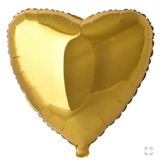 Шар (18''/46 см)  Ф Б/РИС 18" СЕРДЦЕ Металлик Gold